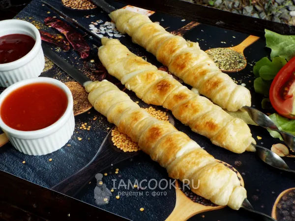 Фото готового блюда: Хачапури на шампурах