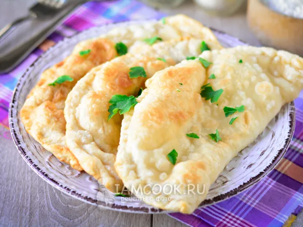 Фото готового блюда: Чебуреки с куриным фаршем