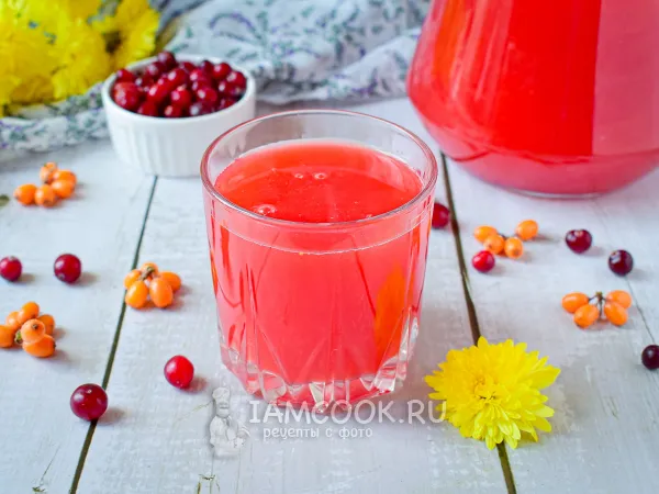 Фото блюда: Морс из клюквы и облепихи